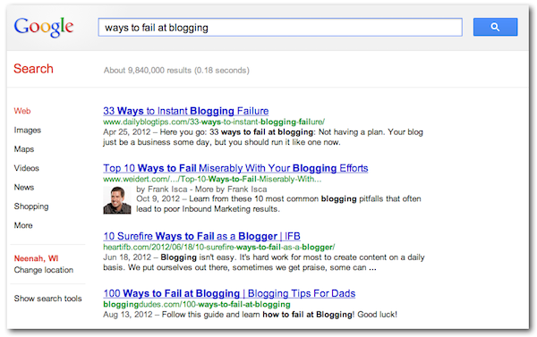 example of rel=author google authorship listing