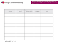 Inbound Marketing Blog Content Meeting Template