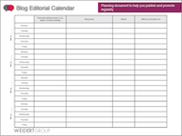 Blog Editorial Calendar Example