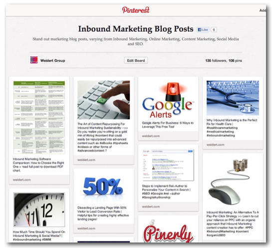 Inbound Marketing Blog Pinterest Board