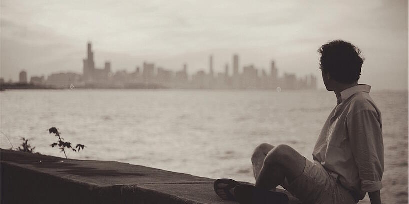 Man-looking-at-skyline