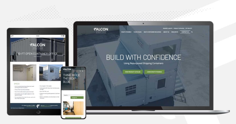 Falcon Structures website screenshots