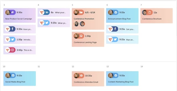 CoSchedule content calendar example