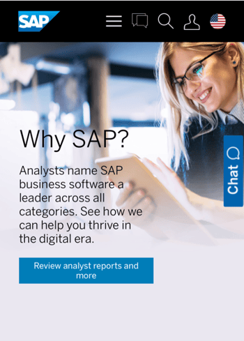 SAP example of mobile first web design