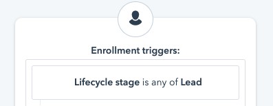 Example HubSpot workflow enrollment criteria