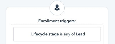 Example HubSpot workflow enrollment criteria