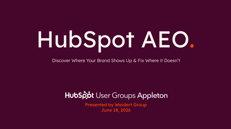 hubspot user group AEO tools