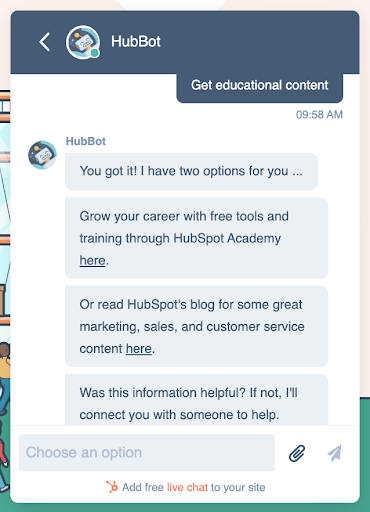 HubSpot-HubBot-Chat