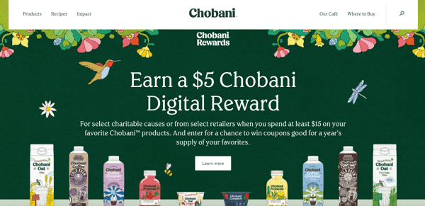 Screenshot-of-colored-negative-space-on-a-home-page-from-Chobani