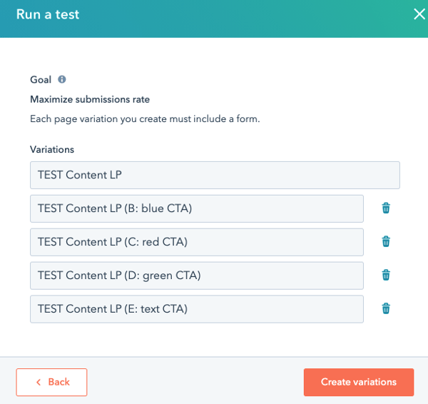 hubspot-adaptive-test-variations-setup