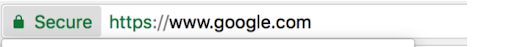 Image of Google browser bar with example of SSL/HTTPS verification