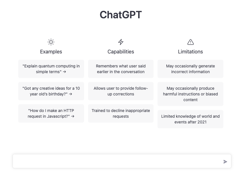 chatgpt examples capabilities and limitations