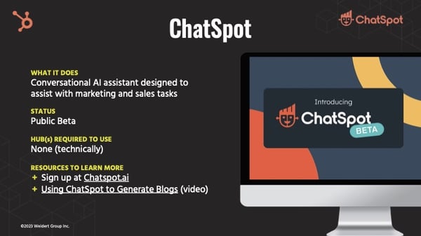 hubspot ai chatspot details