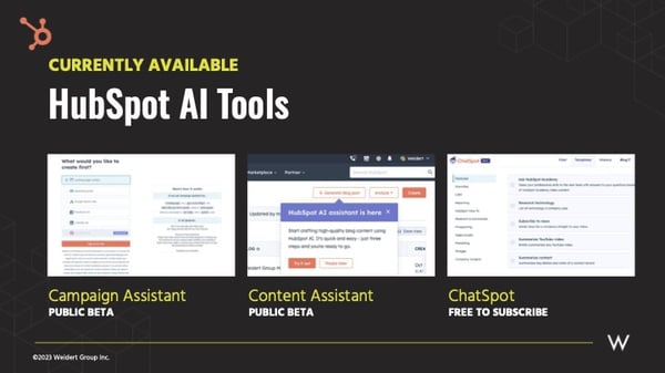 hubspot ai tools chatspot, campaign assistant, and content assistant