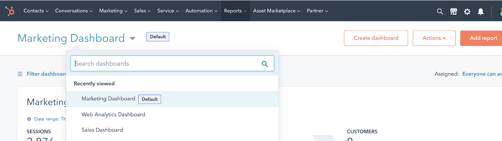 Reporting Screenshot