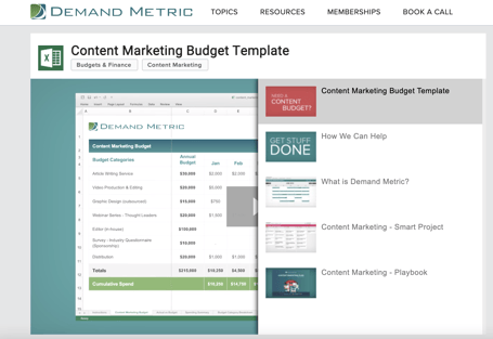 Demand Metric marketing budget tool
