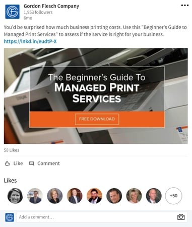 LinkedIn Ad example