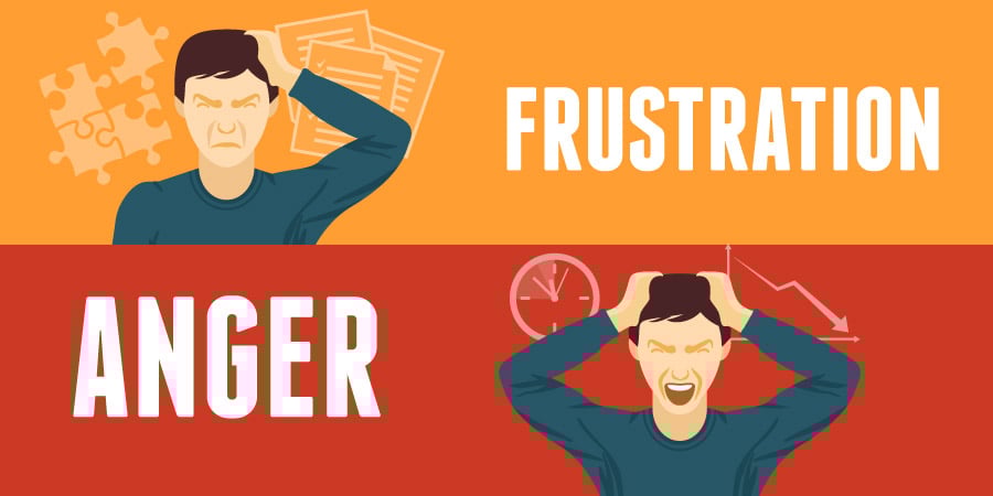 Graphic of two people showing frustration and anger emotions.