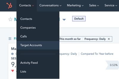 hubspot navigation to abm target accounts
