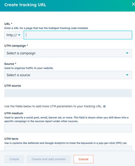 hubspot tracking url builder for marketing analysis