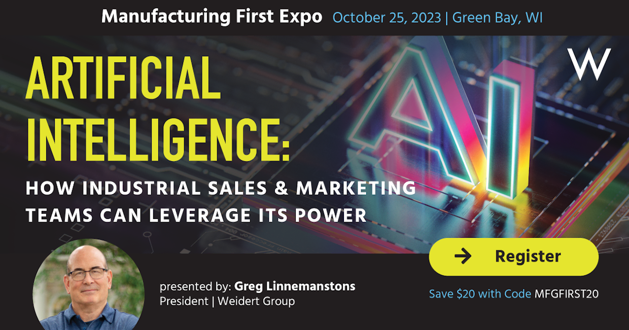 Weidert Group’s Greg Linnemanstons to Lead Session on AI in Gross sales & Advertising and marketing at Manufacturing First Expo 2023 | Digital Noch