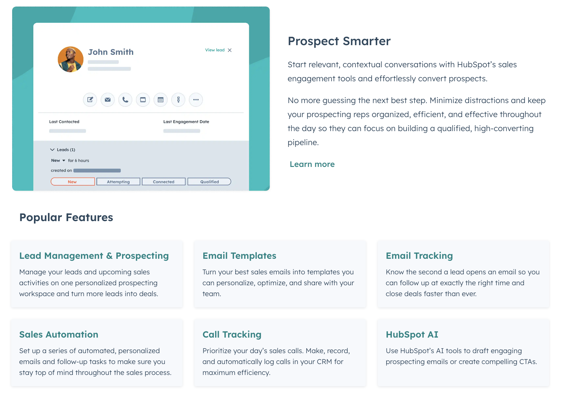 hubspot sales prospecting features